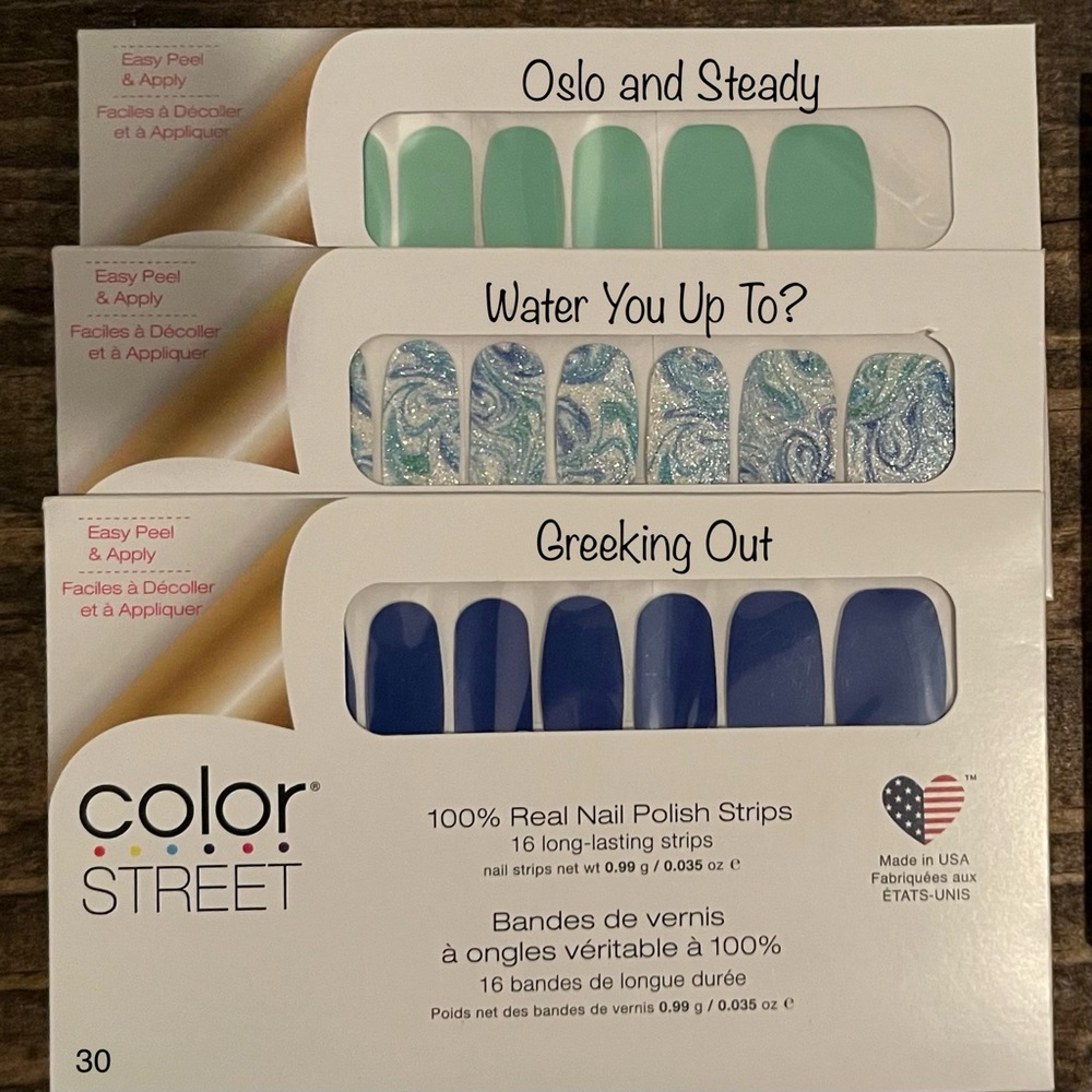 NWT 3 Retired Color Street Nail Polish Strips!